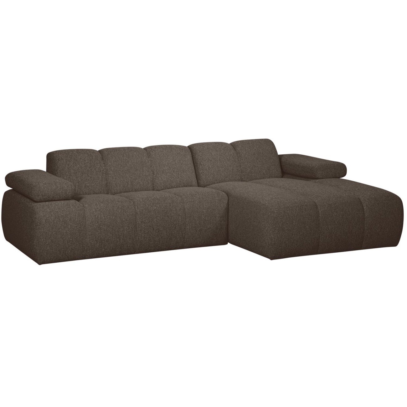 Chaiselongue Mojo aus Boucle-Stoff Rechts, Braun