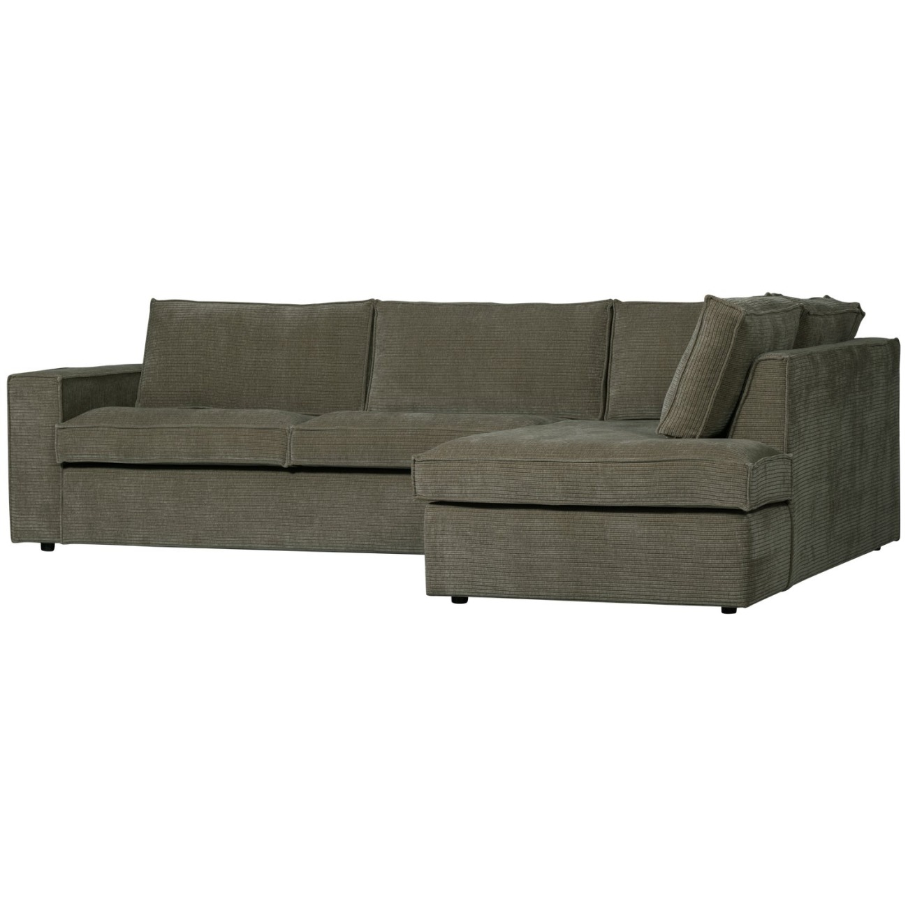 Ecksofa Hajo mit Cordbezug Rechts, Forest