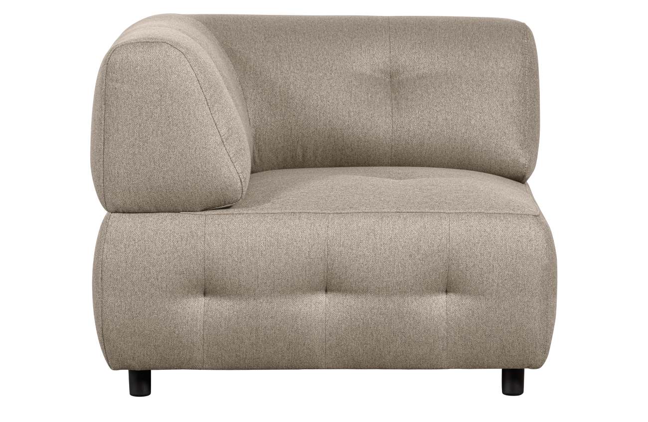 Modulsofa Louis Eck-Element aus gewebten Stoff, Creme