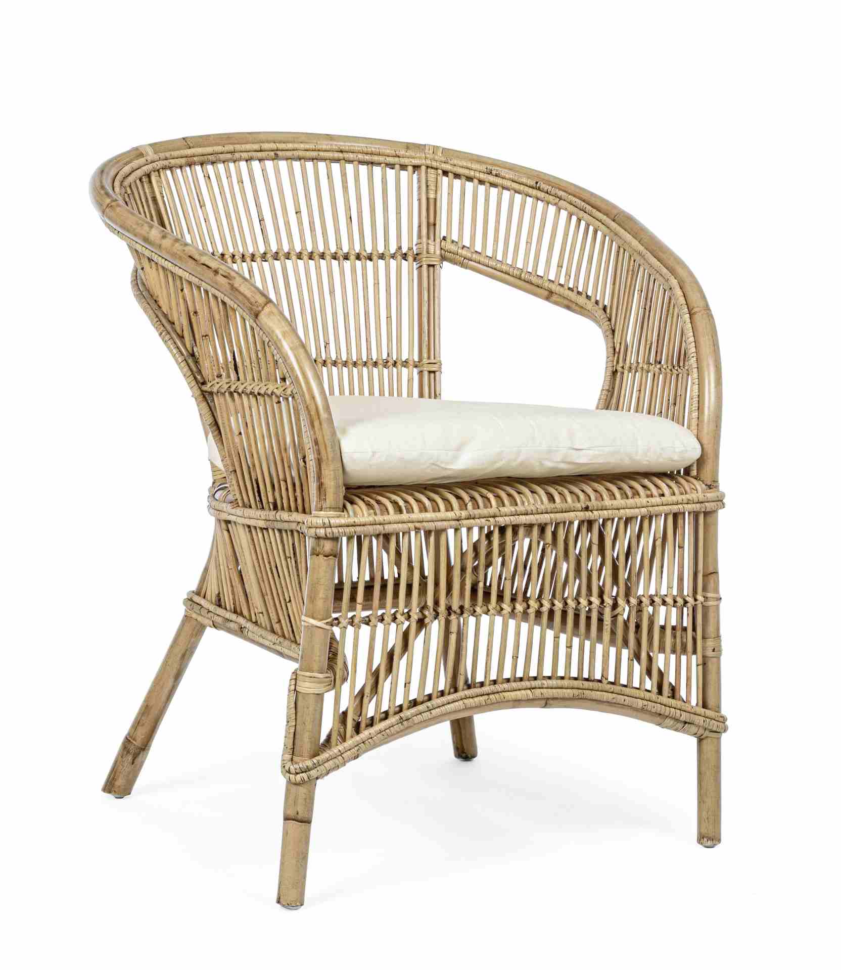 Sessel Consuelo aus Rattan, Natur