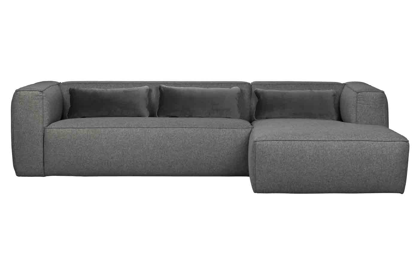 Ecksofa Bean Stoff, rechts Grau