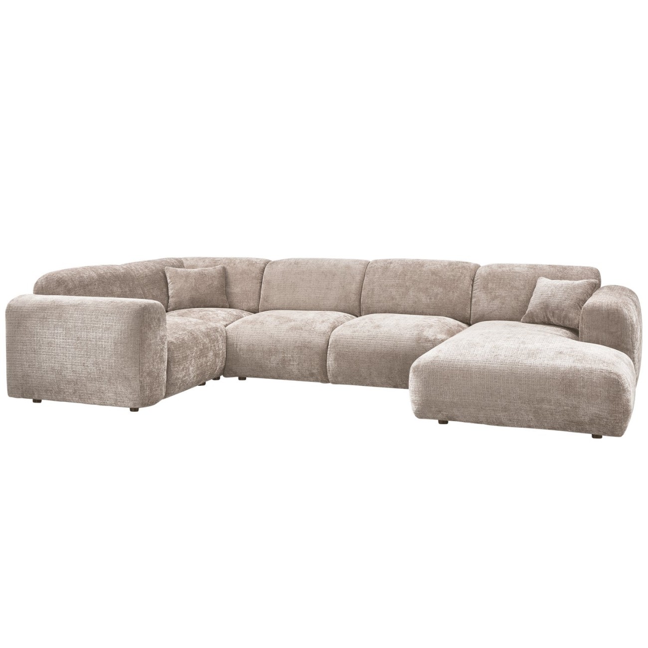 Ecksofa Cloud aus Chenille-Stoff Links, Natur