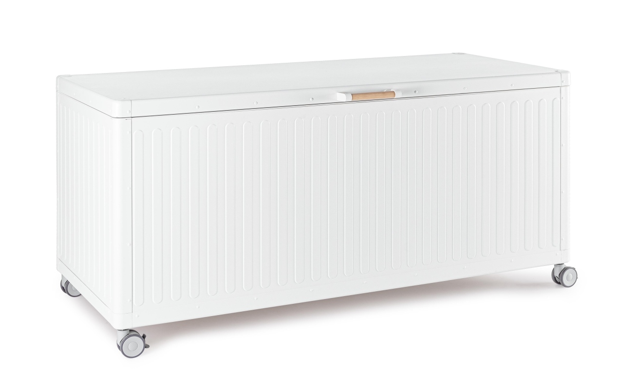 Gartentruhe Ocean aus Aluminium, Weiß