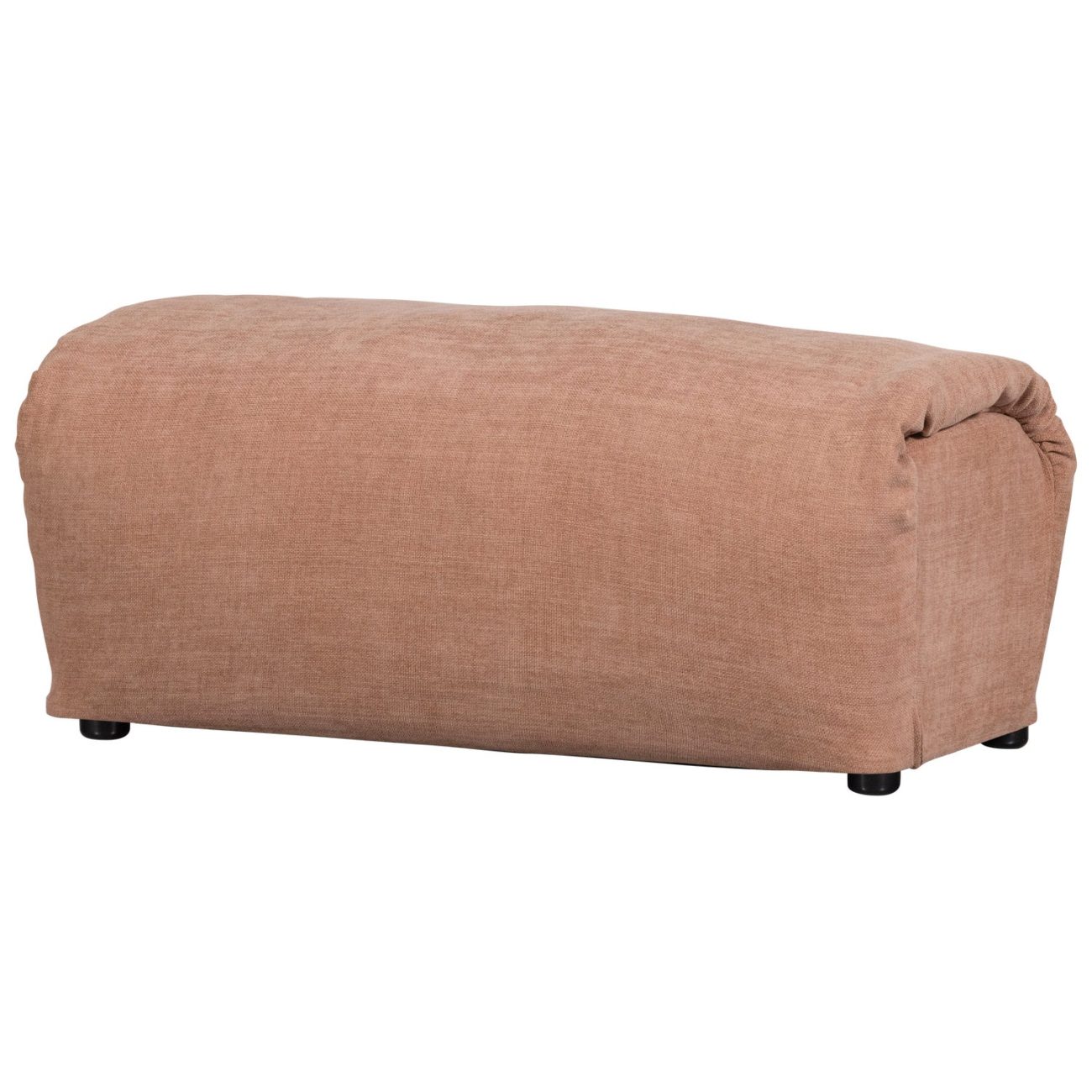 Hocker Baggy aus Chenille-Stoff, Altrosa