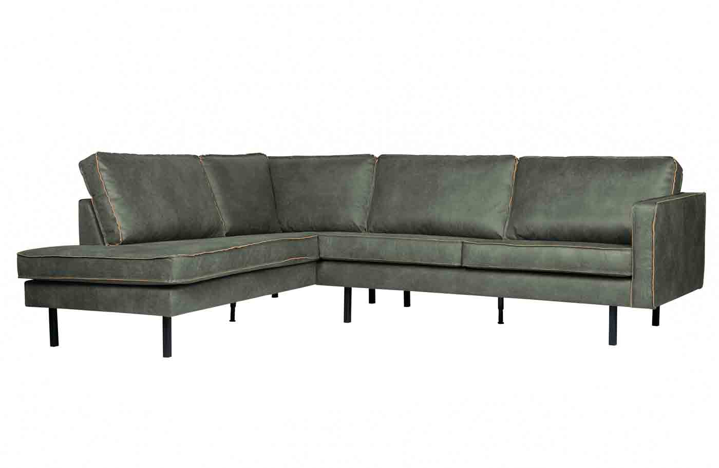 Rodeo Ecksofa Lederoptik, links Army