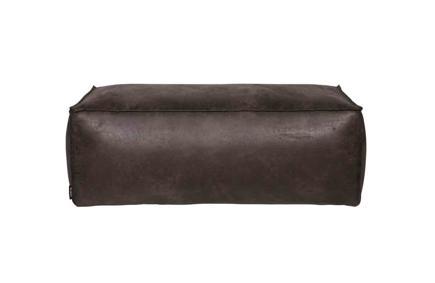 Pouf Rodeo Lederoptik, Schwarz