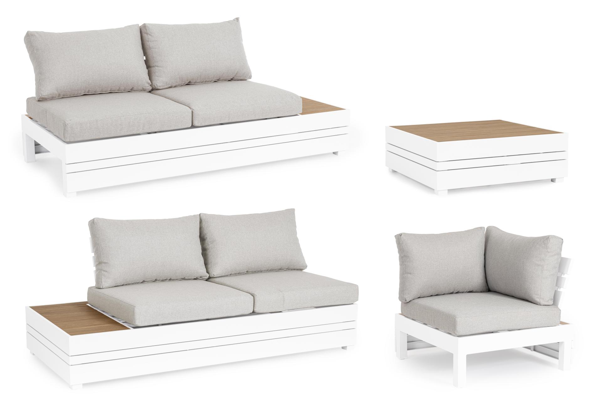 Gartensofa Osten aus Aluminium, Weiß