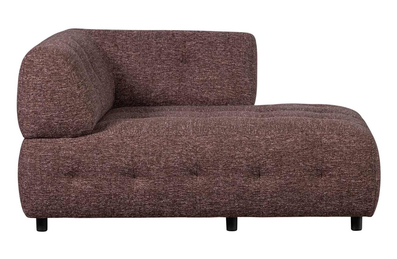 Modulsofa Louis Chaiselongue aus grobmaschigen Stoff Rechts, Altrosa