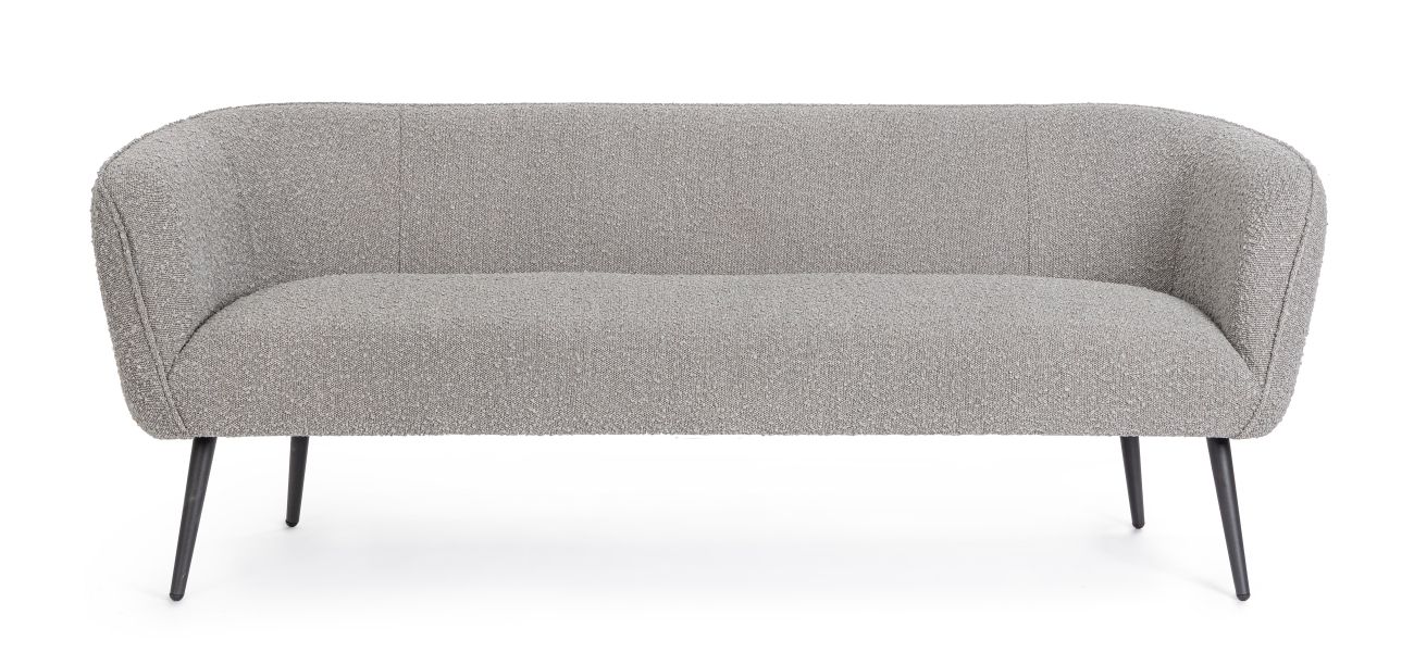 Sofa Avril aus Bouclè-Stoff 3-Sitzer, Grau