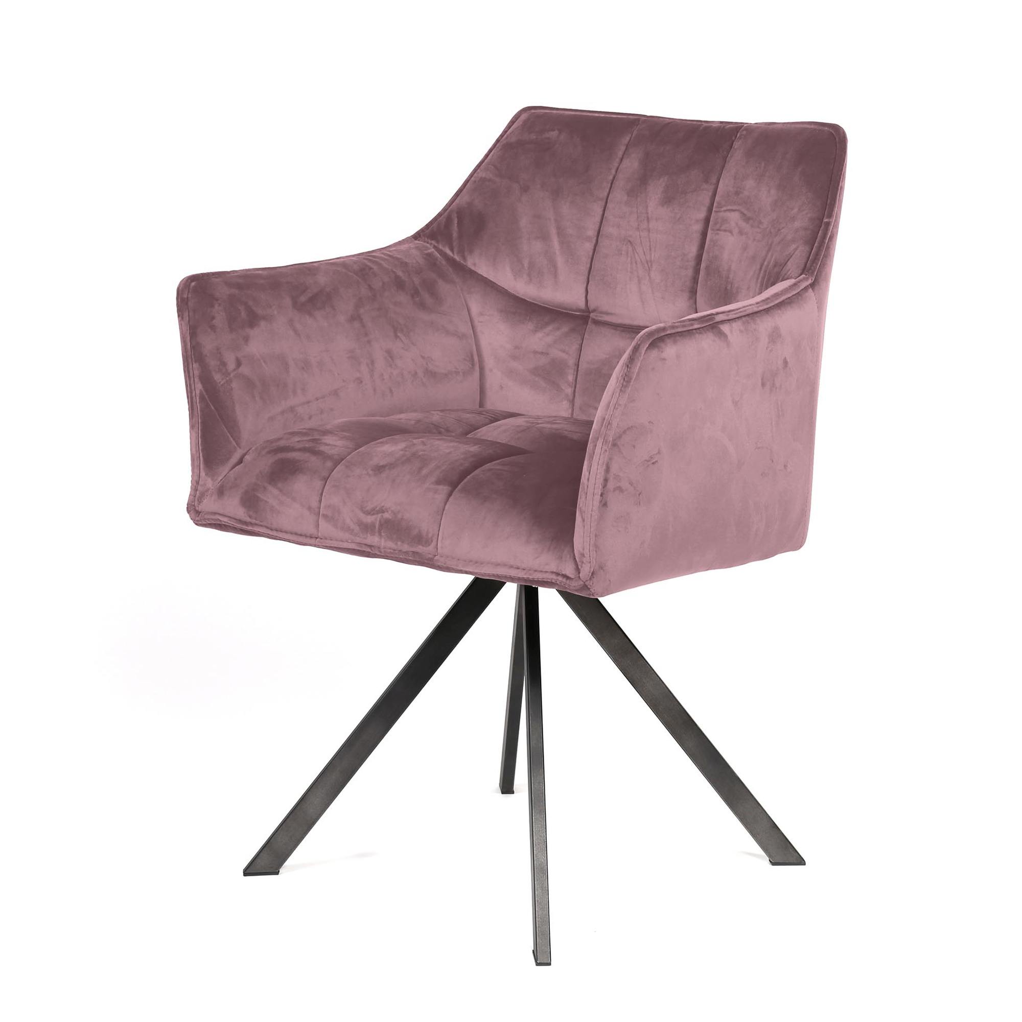 2er-Set Armlehnstuhl Spinras Drehbar - Samt, Rosa