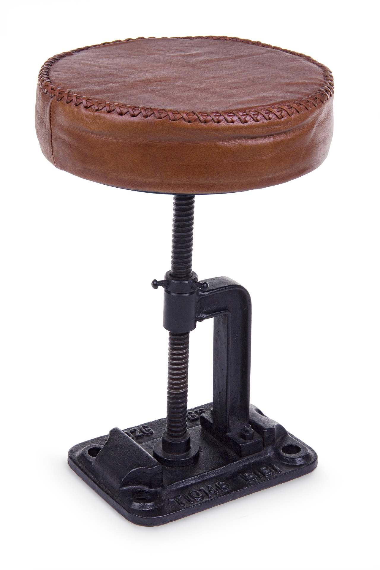 Hocker Charleston Rund aus Büffel-Leder, 46 cm Hocker Charleston Rund aus Büffel-Leder, 46 cm