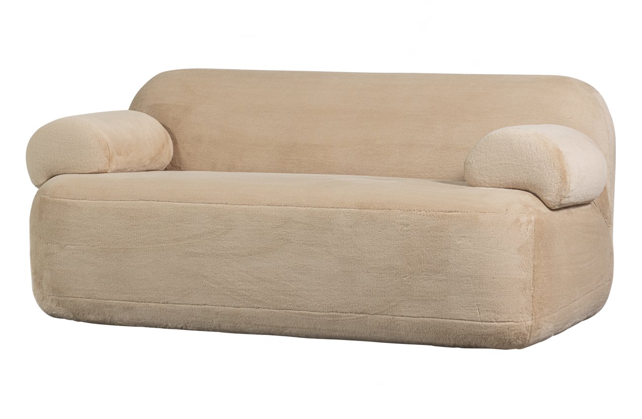 Sofa Jolie aus Pelz-Stoff, Beige