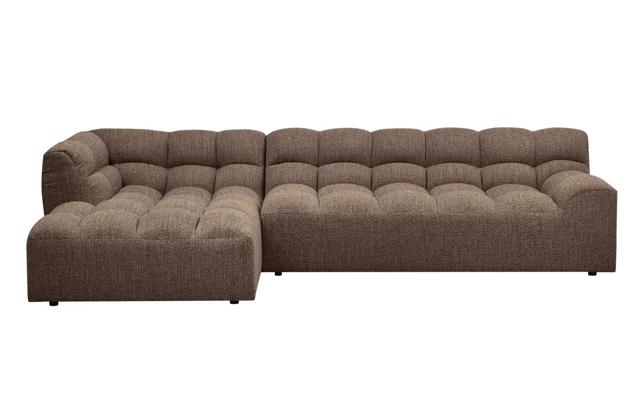 Chaiselongue Allure aus Melange-Stoff Links, Braun