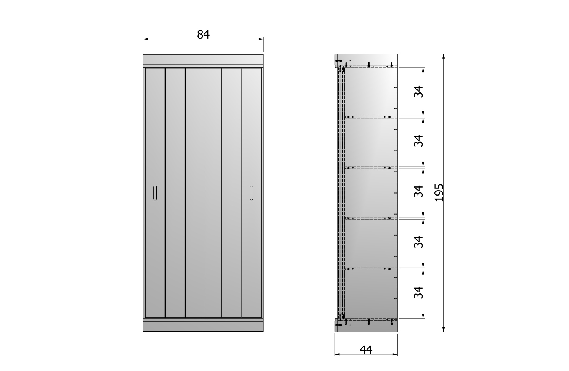 Schrank Row mit Schiebetüren