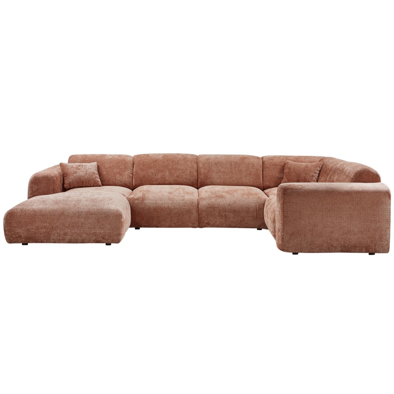 Ecksofa Cloud aus Chenille-Stoff Rechts, Terra