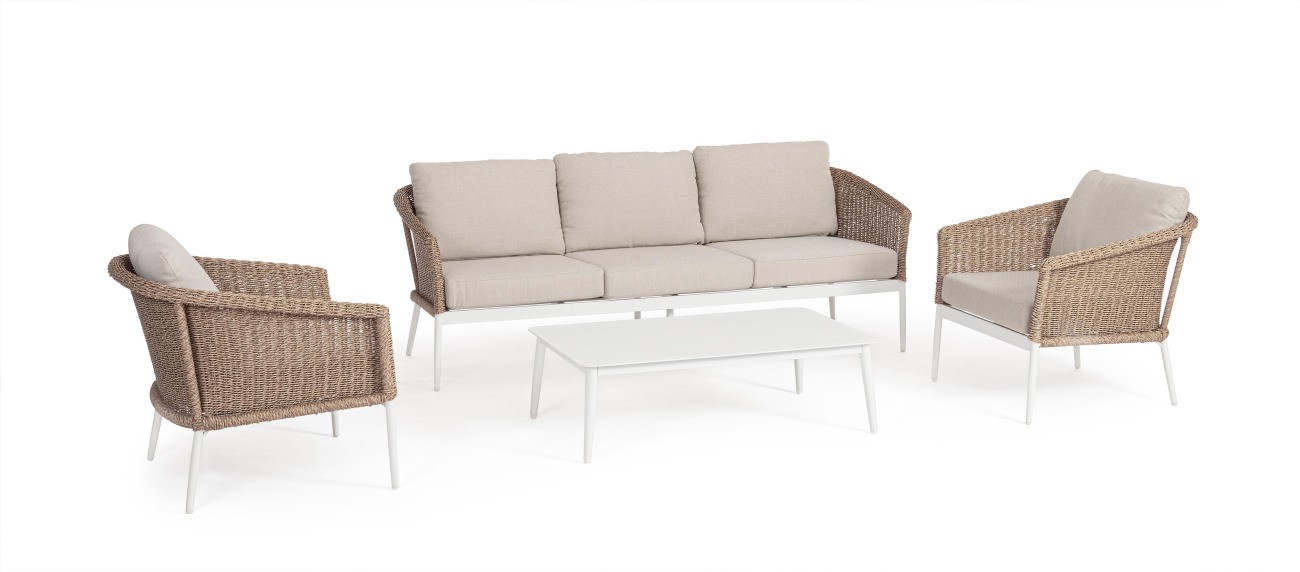 Garten-Set Oceana 4er Gruppe, Weiß