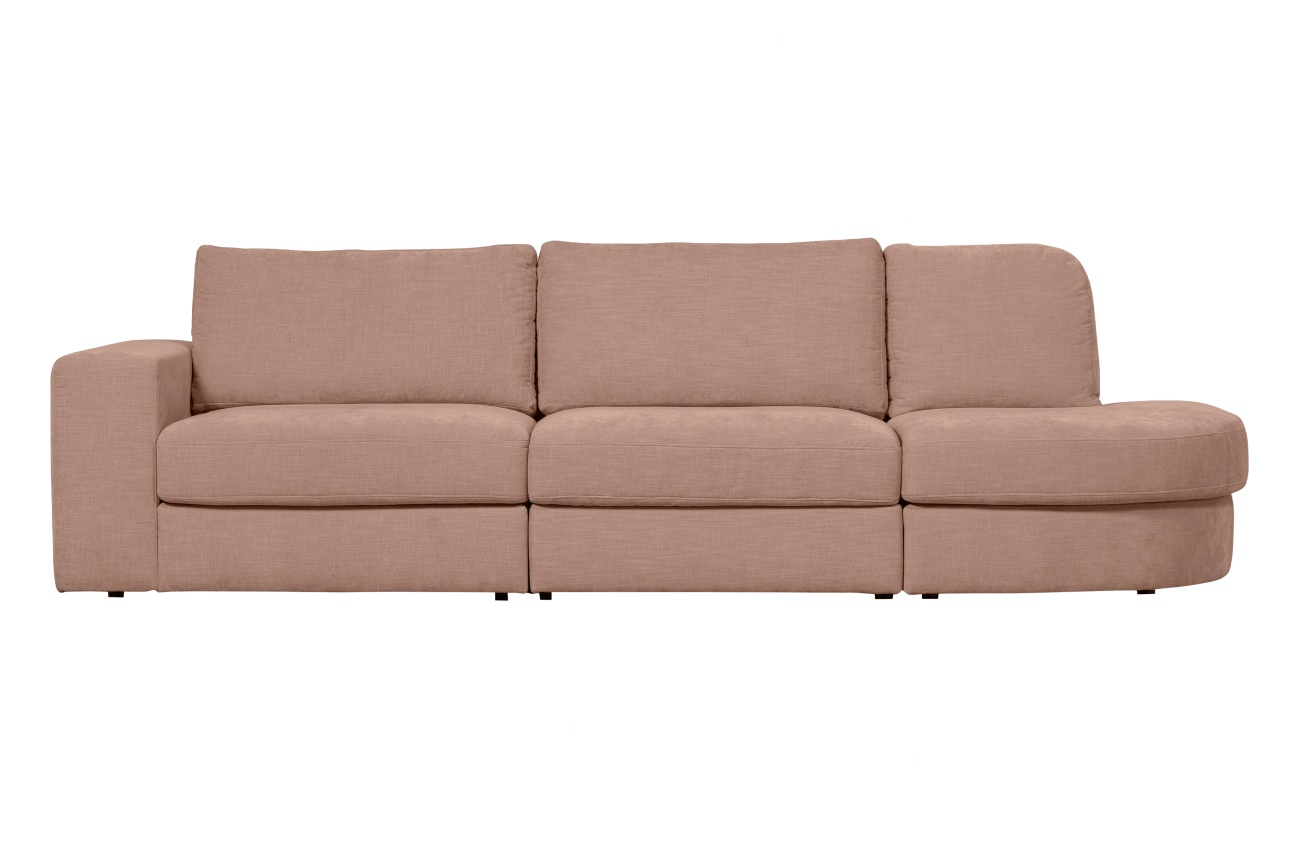 Sofa Family aus Webstoff Rechts, Rosa