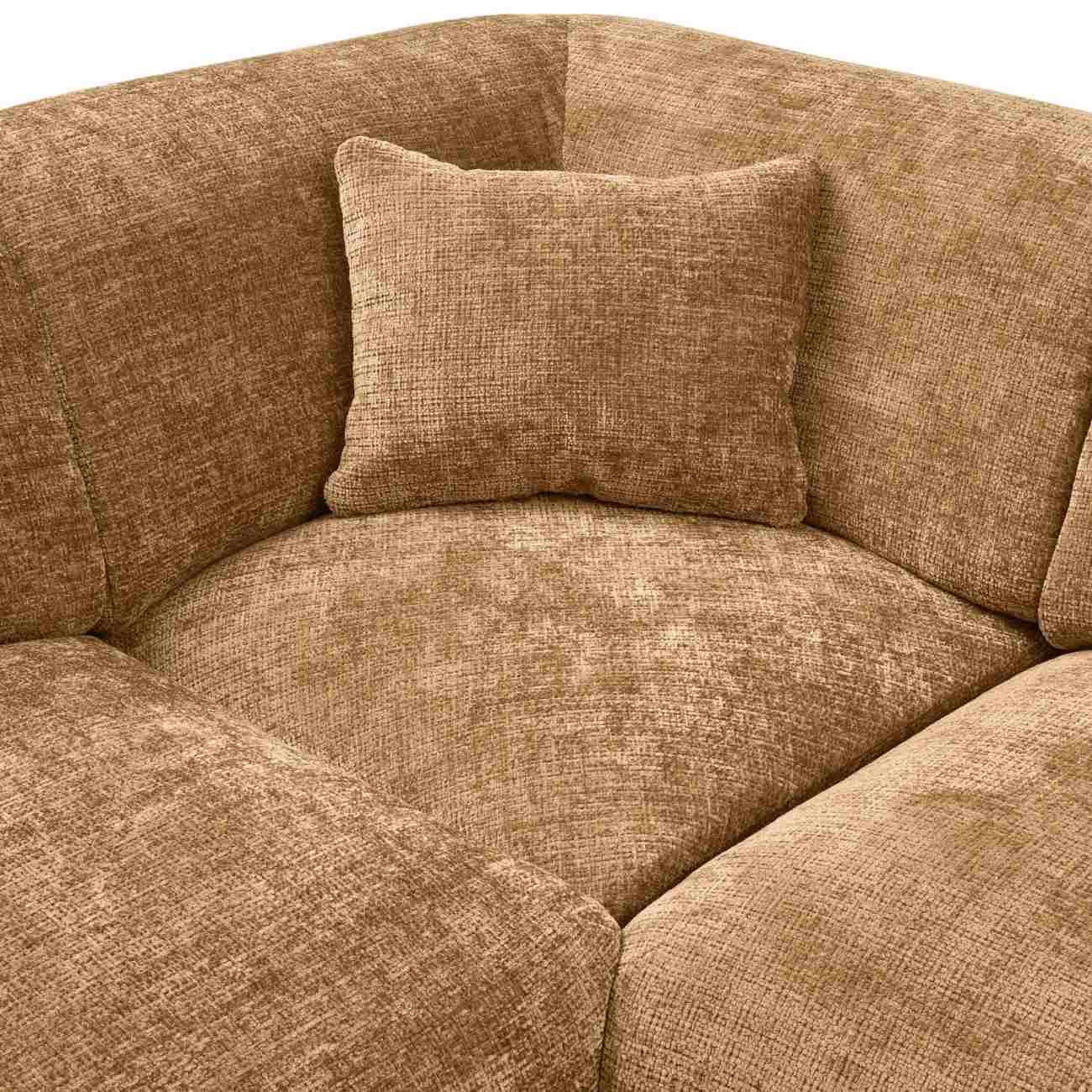 Ecksofa Cloud aus Chenille-Stoff Links, Honiggelb