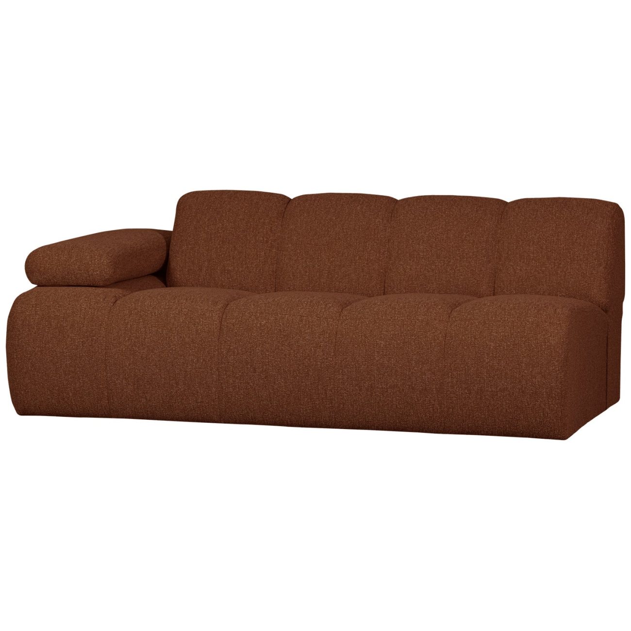 Modulsofa Mojo Boucle 2er Arm-Links, Rostbraun