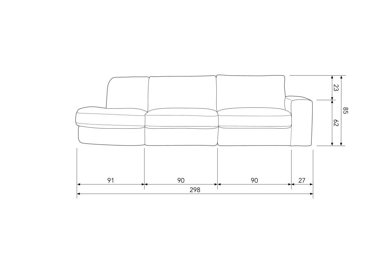 Sofa Family aus Webstoff Links, Grün