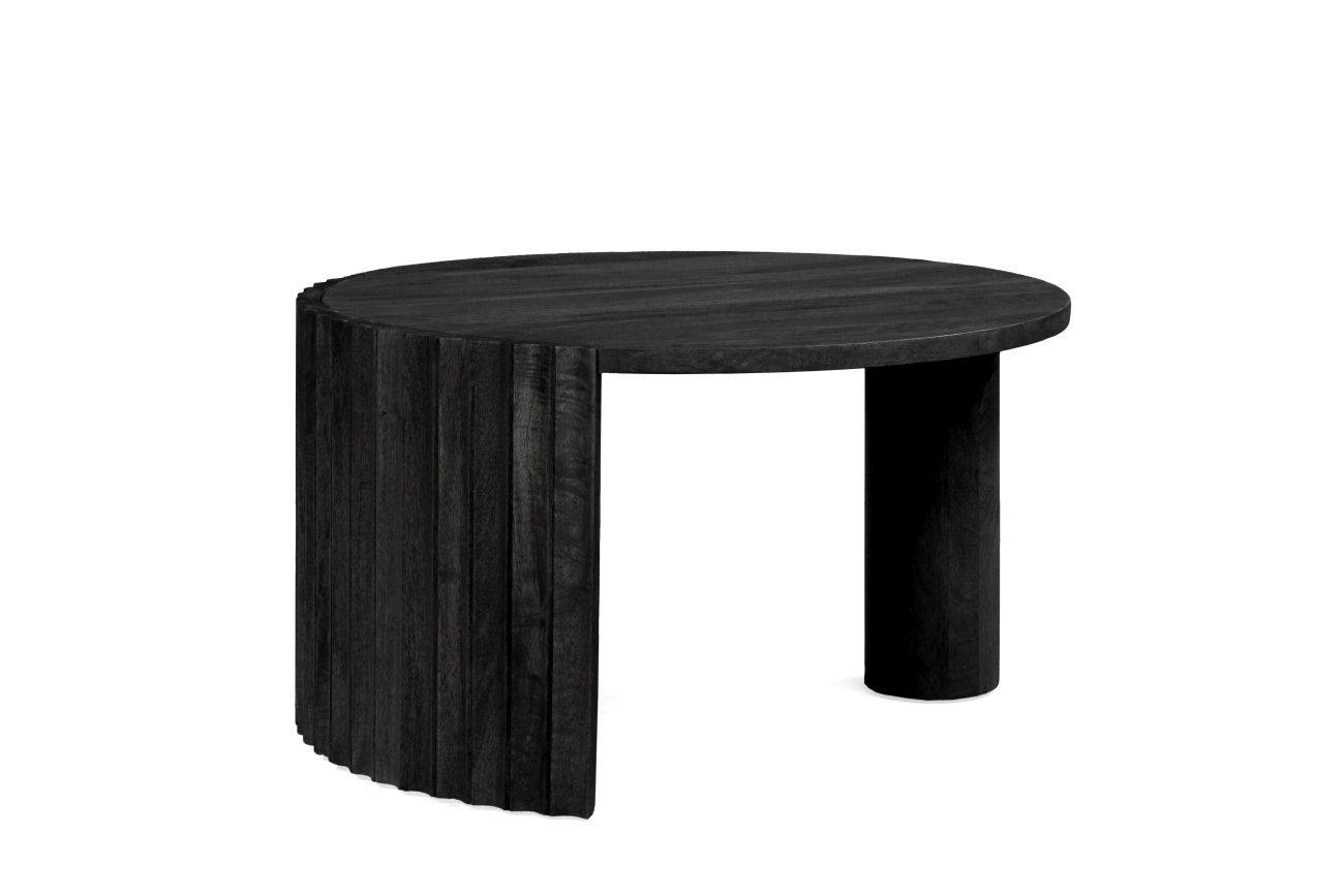 Couchtisch Orissa aus Mangoholz Ø 80 cm, Schwarz