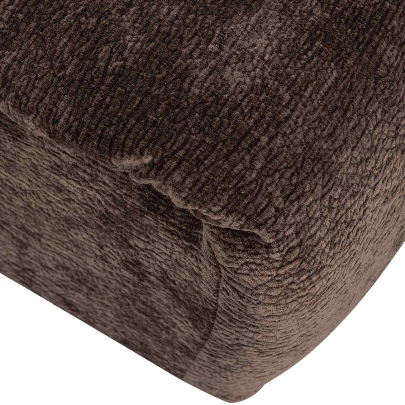 Hocker Baggy aus 3D-Chenille-Stoff, Dunkelbraun