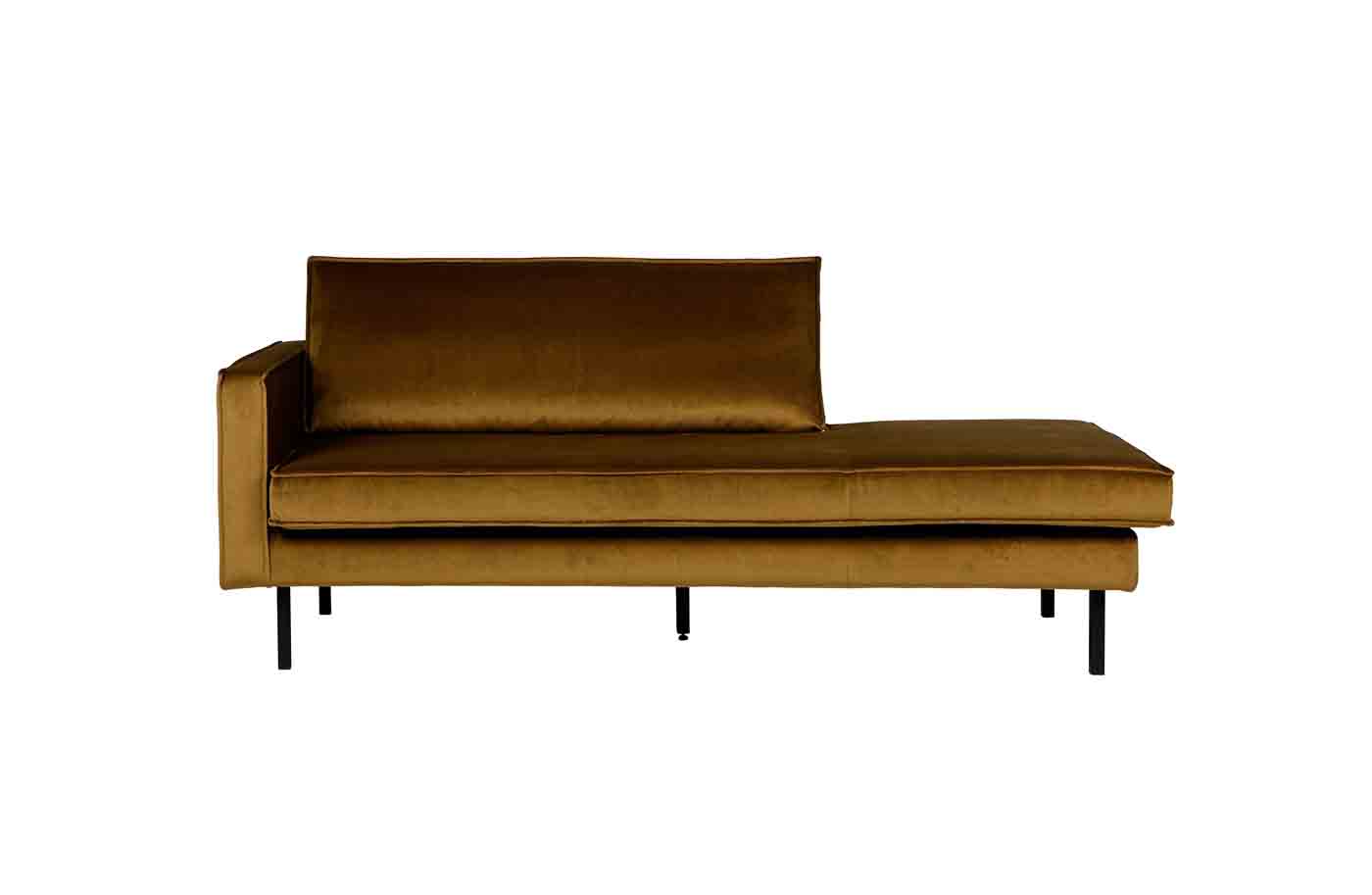 Recamiere Rodeo Daybed Samt, links Honig Gelb