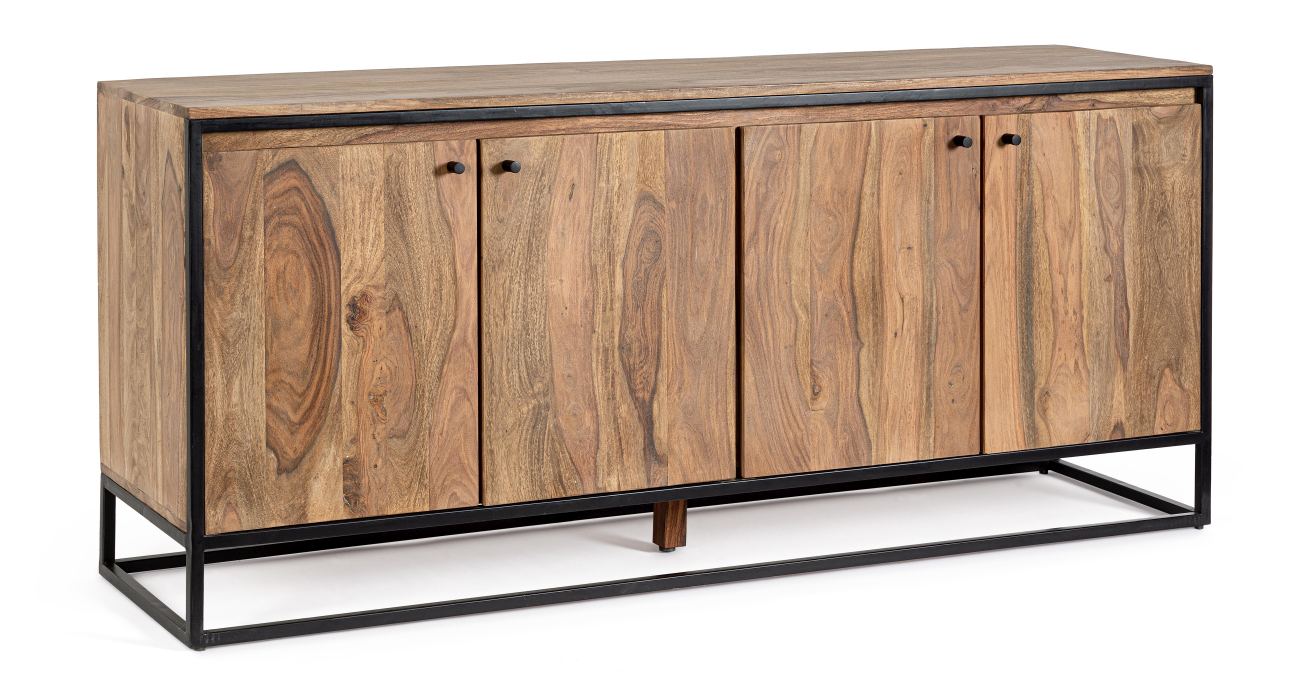 Sideboard Nartan aus Sheesham-Holz, 4 Türen