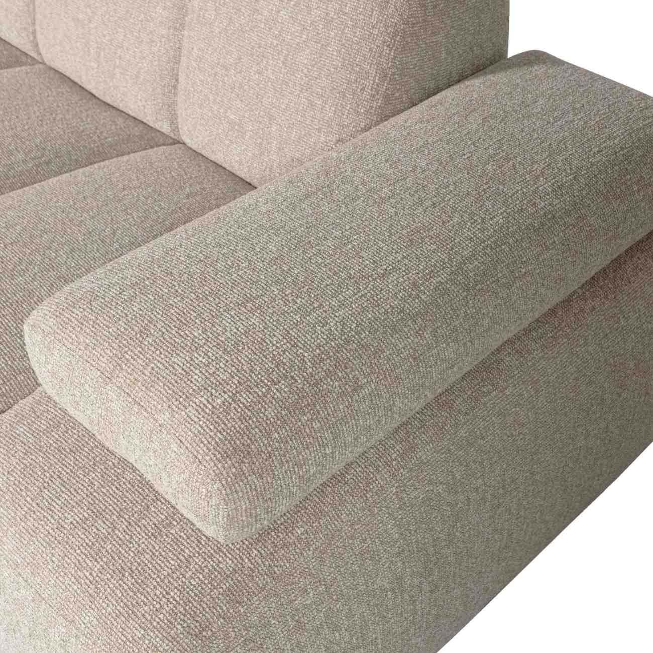 Chaiselongue Mojo aus Boucle-Stoff Links, Beige