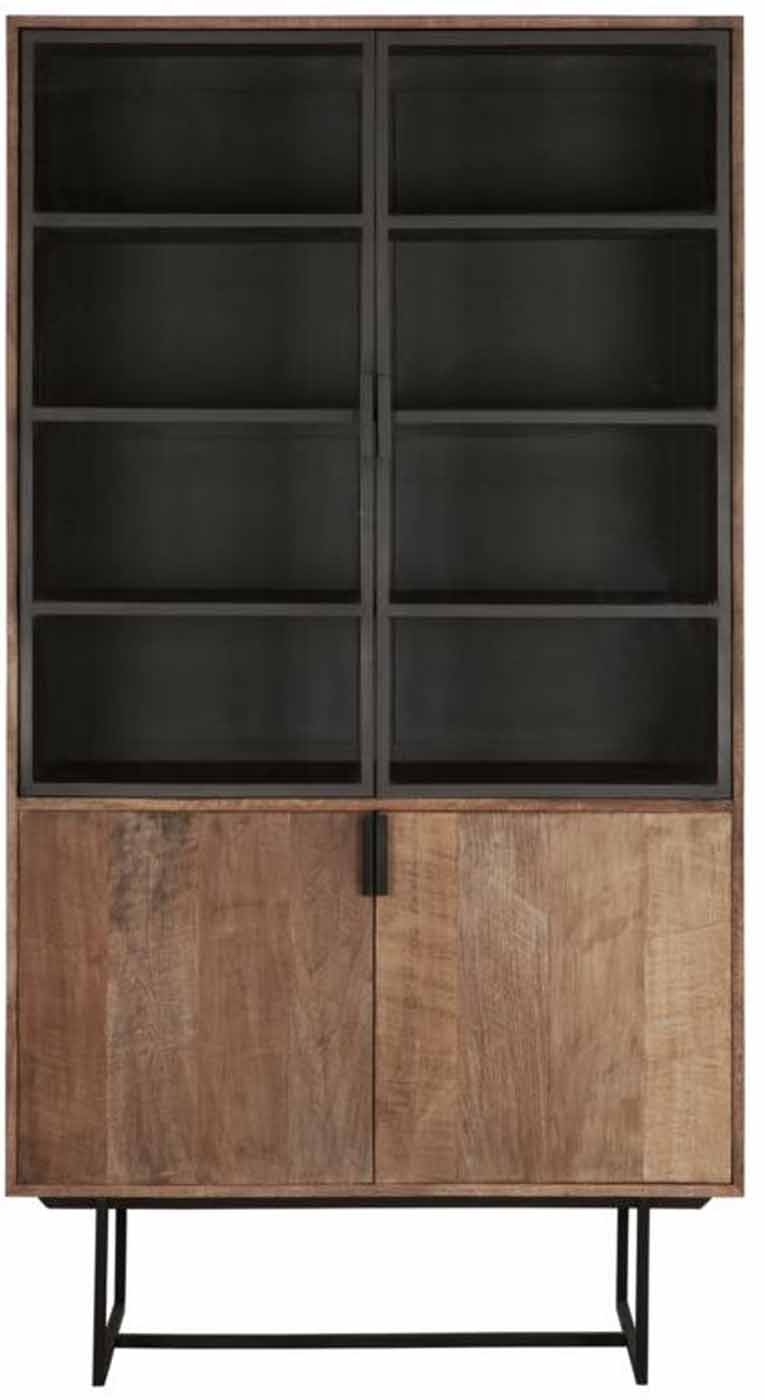 Vitrinenschrank Odeon, Teak/Metall