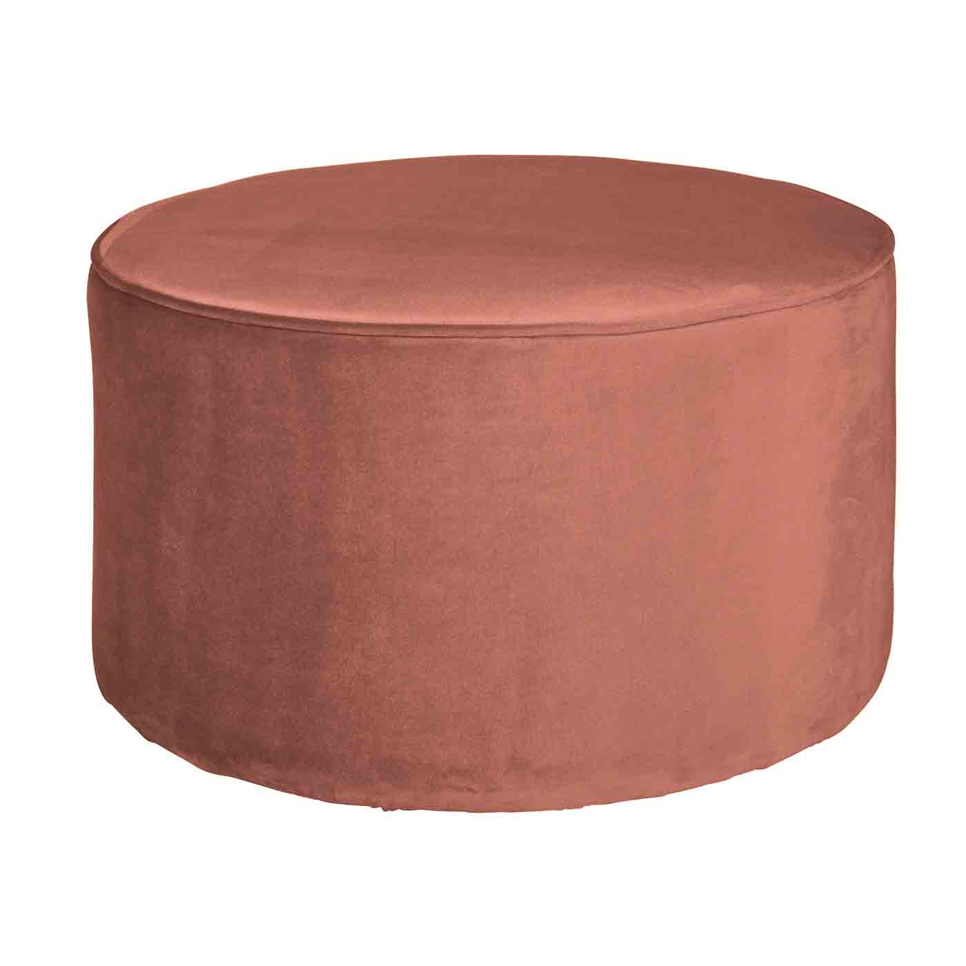 Hocker Sara Samt, Ø 60cm Rosa