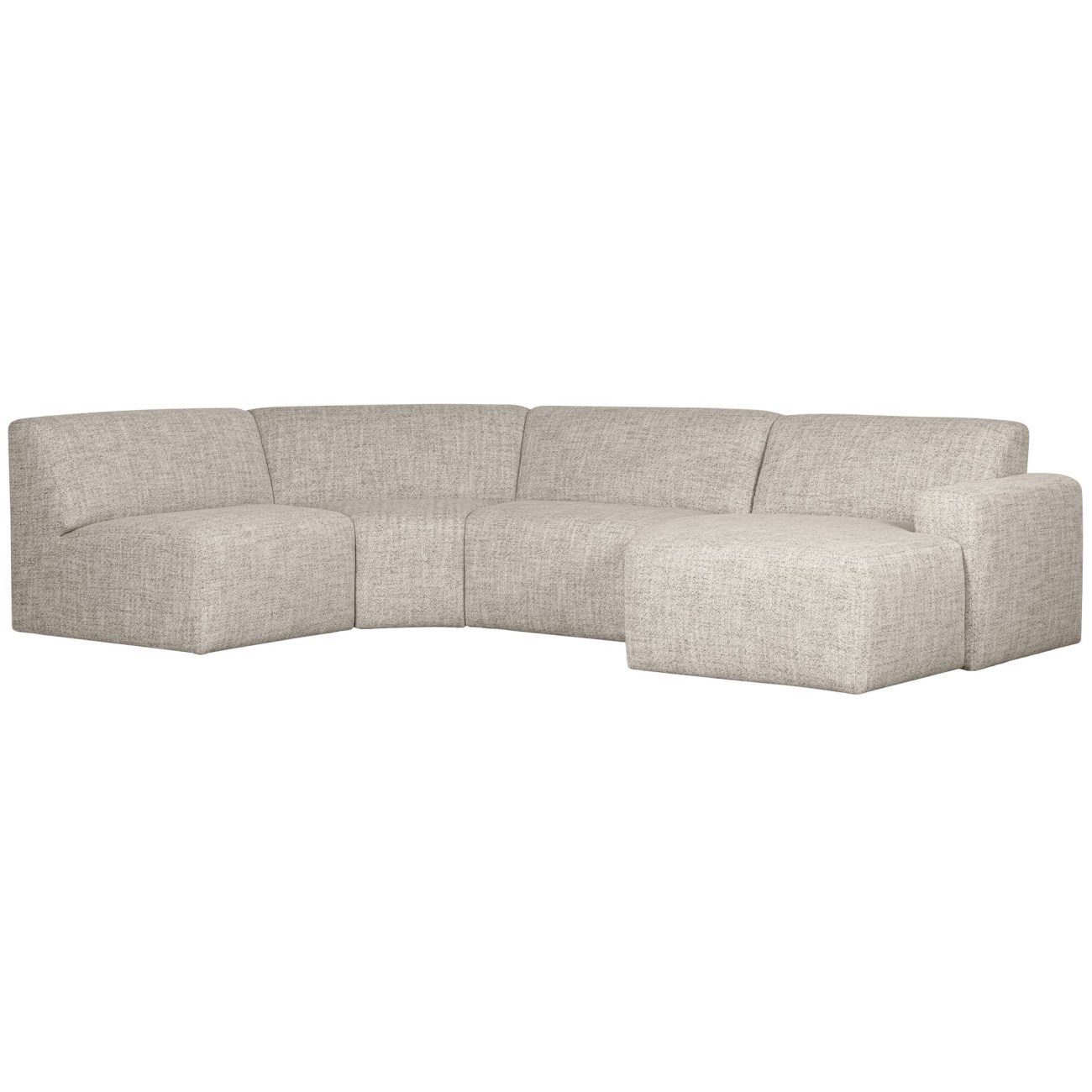 Sofa Avelon U-Form aus Melange-Stoff, Natur