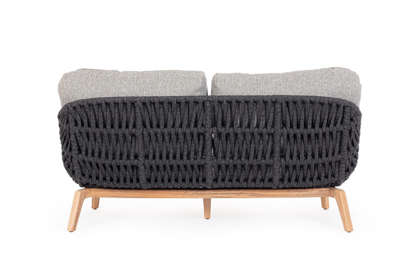 Gartensofa Tamires aus Teakholz, Anthrazit