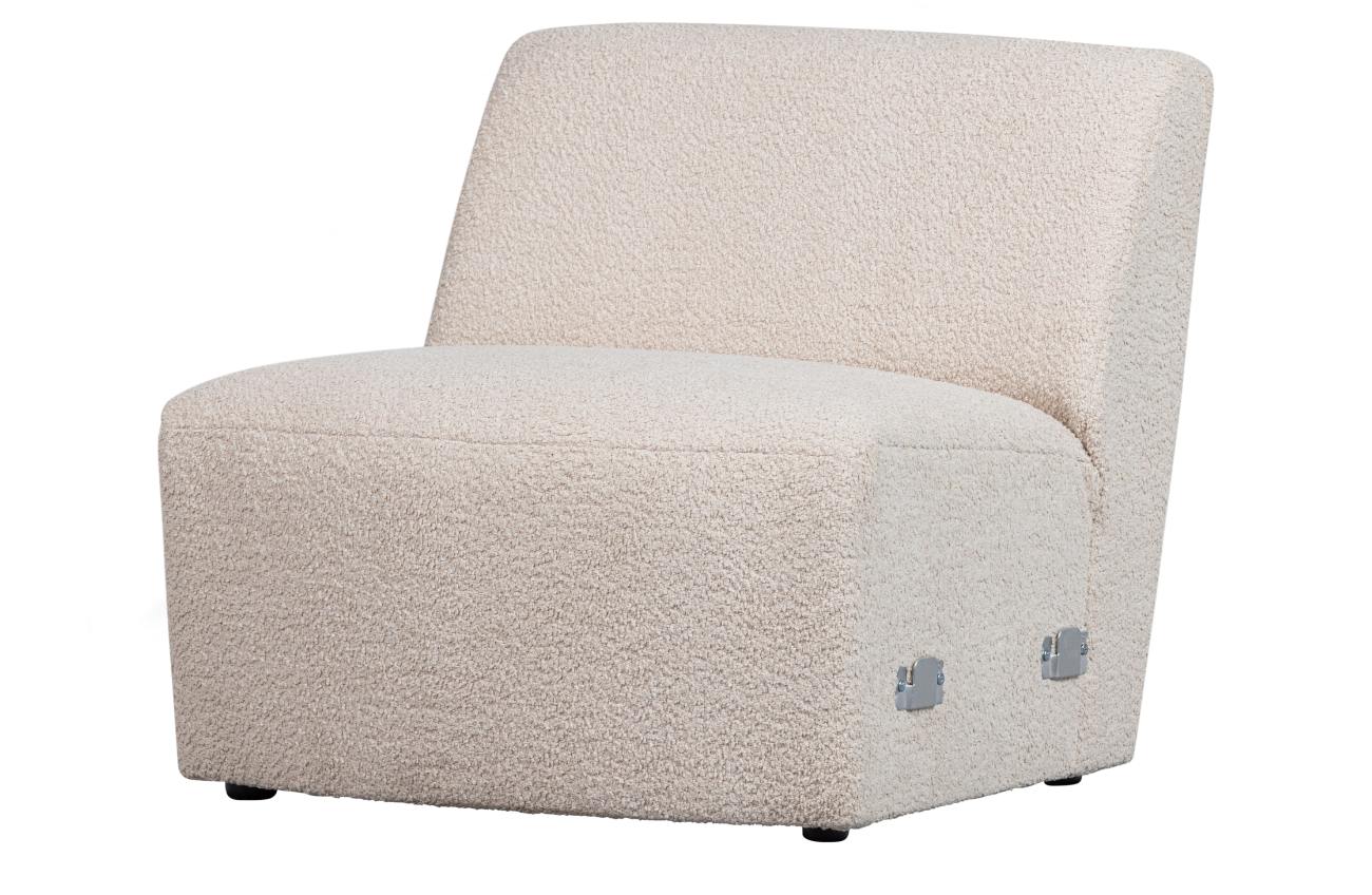 Modulsofa Coco 1-Sitzer aus Boucle-Stoff, Creme