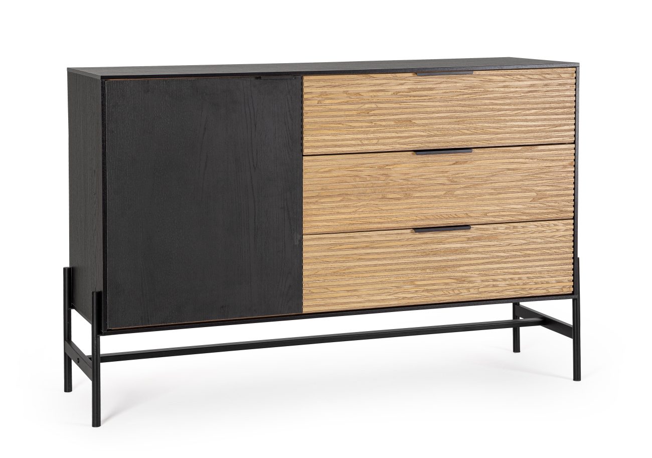 Sideboard Allycia aus Eschenholz, 124 cm