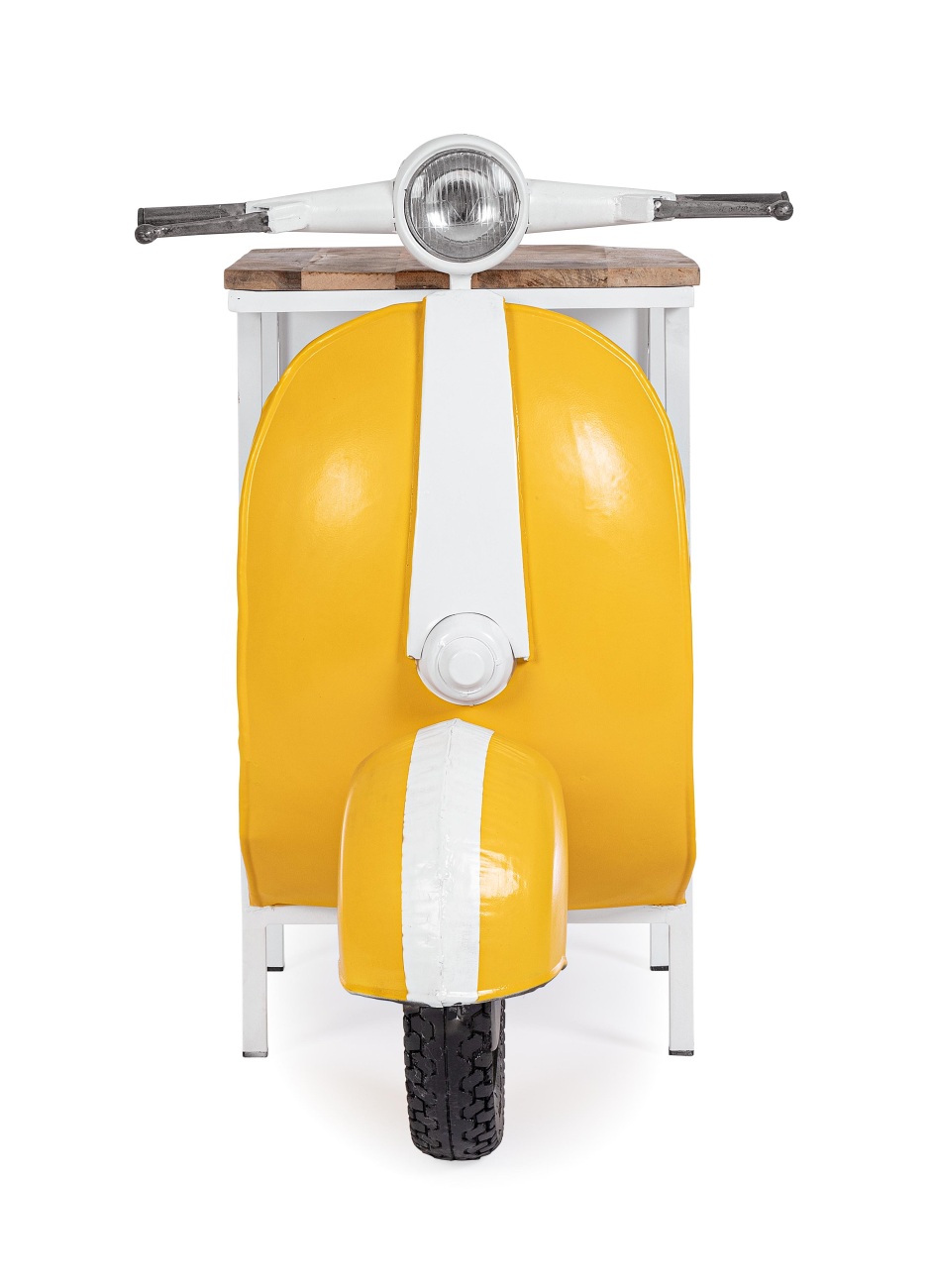 Regal Vespa aus Metall, Gelb