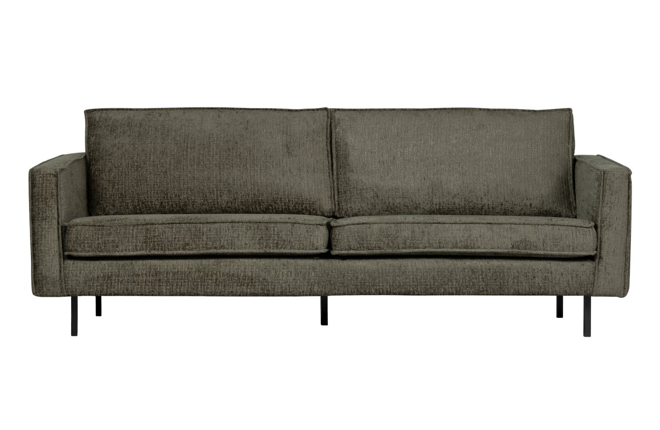 Sofa Rodeo 2,5 Sitzer aus Struktursamt, Frost