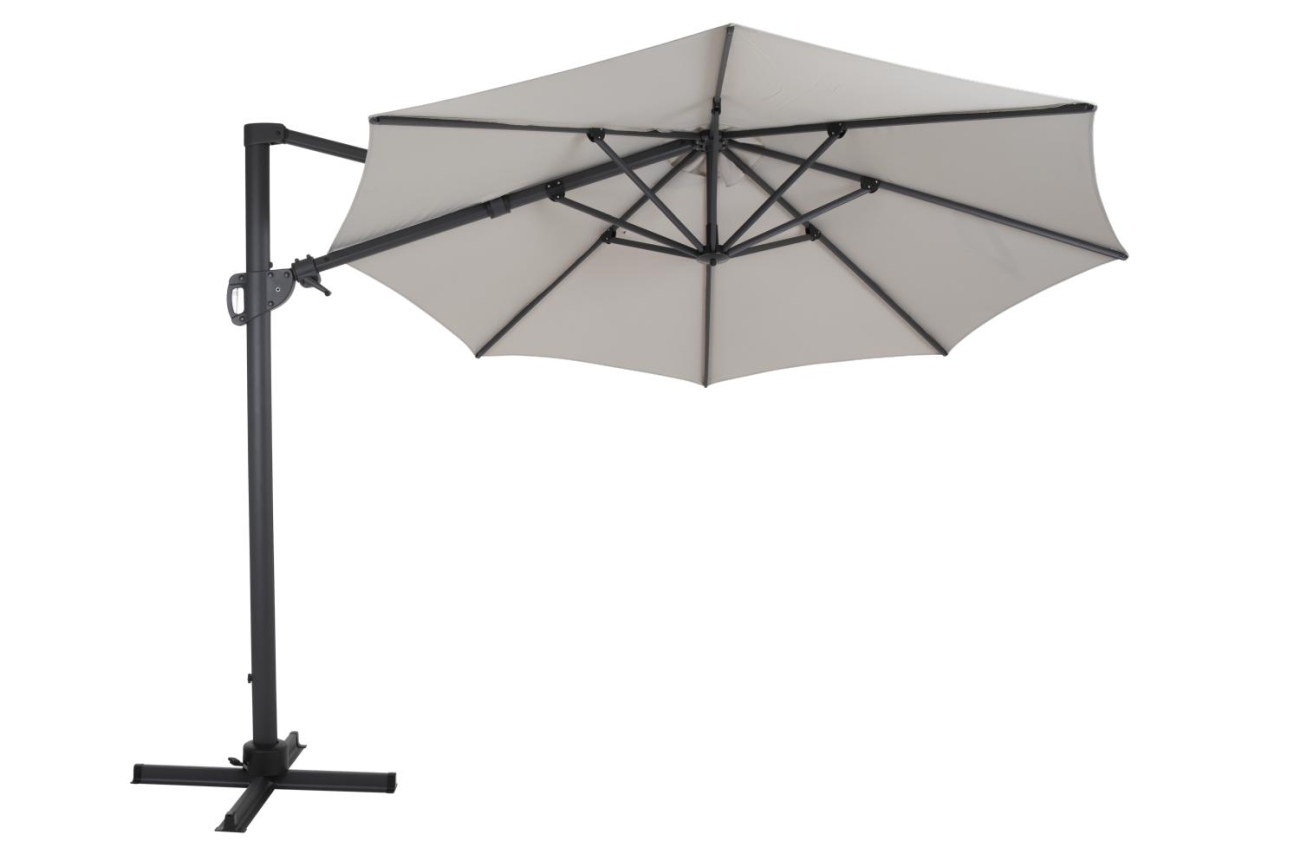 Sonnenschirm Varallo Ø 300 cm, Anthrazit/Beige