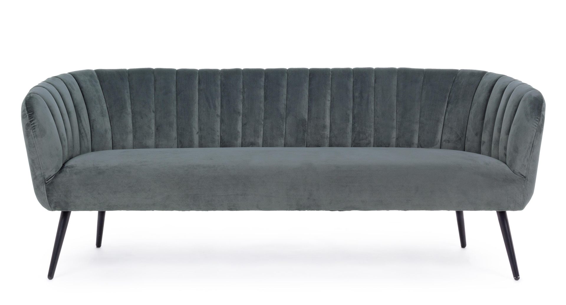 3-Sitzer Sofa Avril in Samt-Optik, Grau