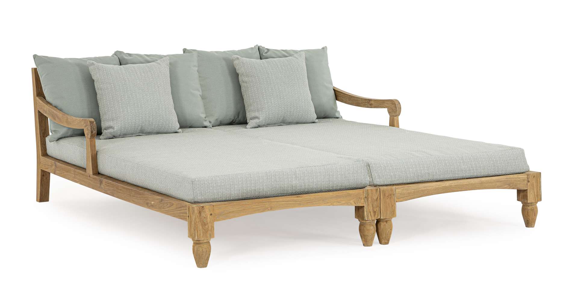 Daybed Bali aus Teakholz, Aqua