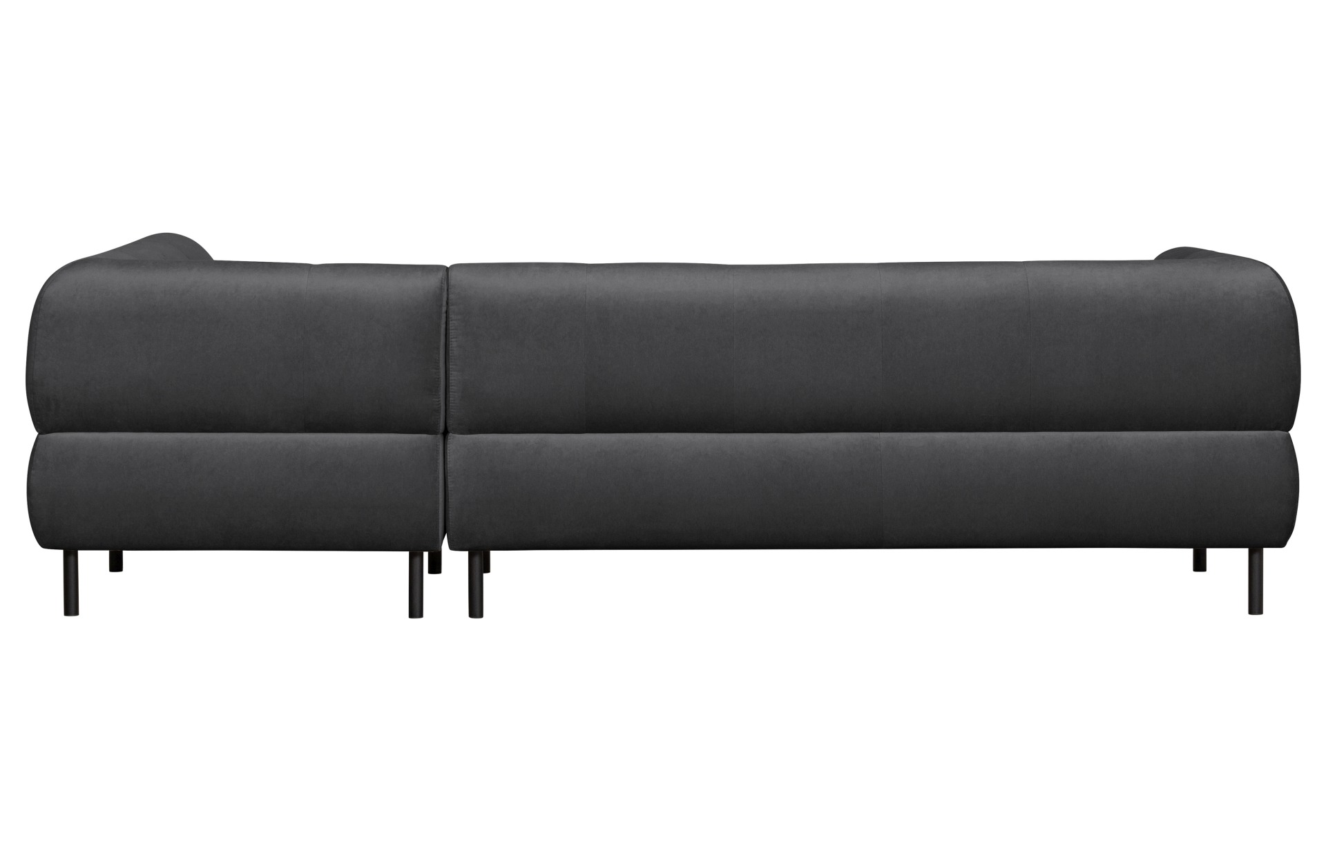 Ecksofa Lloyd mit Samtbezug, Rechts, Schwarz