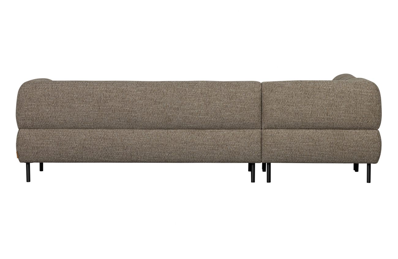 Ecksofa Lloyd aus grobmaschigen Stoff Links, Dunkelbraun