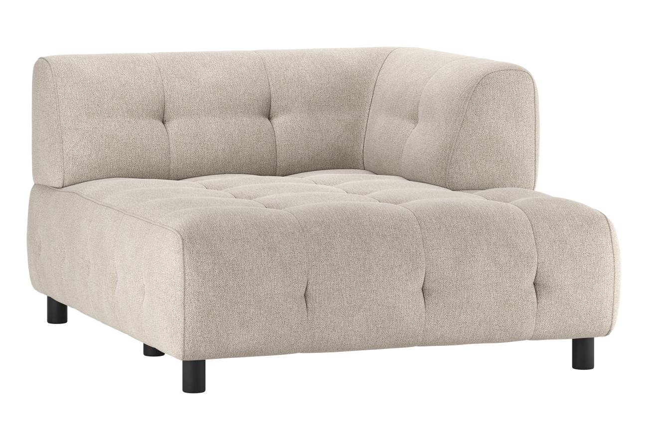 Modulsofa Louis Chaiselongue aus Flachgewebe Rechts, Creme