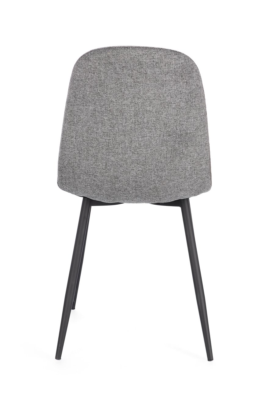 Esszimmerstuhl Irelia 4er-Set aus Stoff, Dunkelgrau/Schwarz