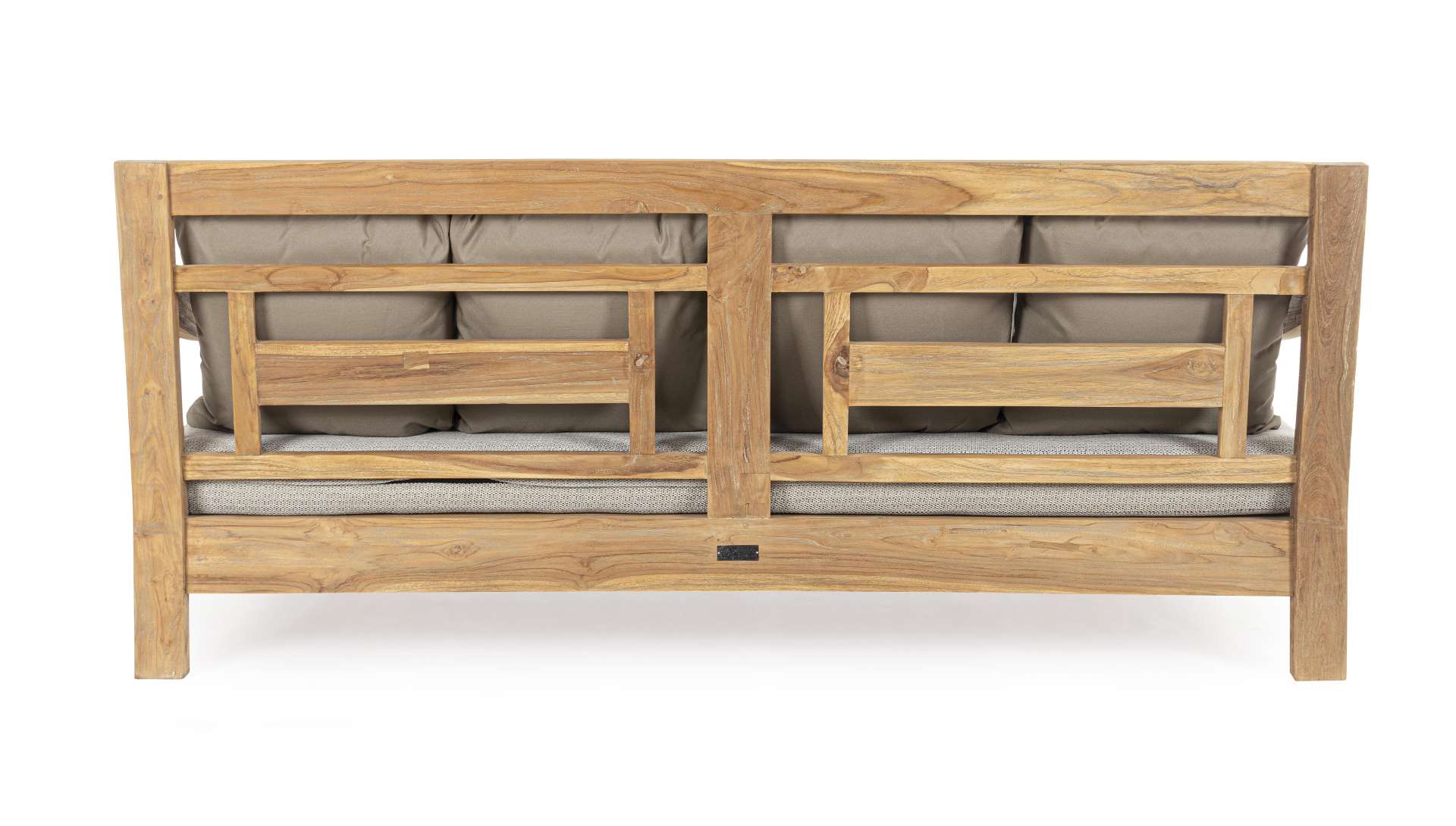 Gartensofa Bali aus Teakholz, Hellgrau
