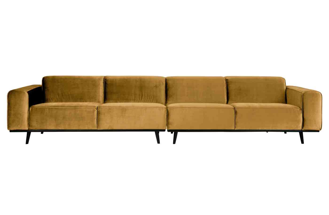 Bigsofa Statement Samt XXL, 372cm Honig Gelb