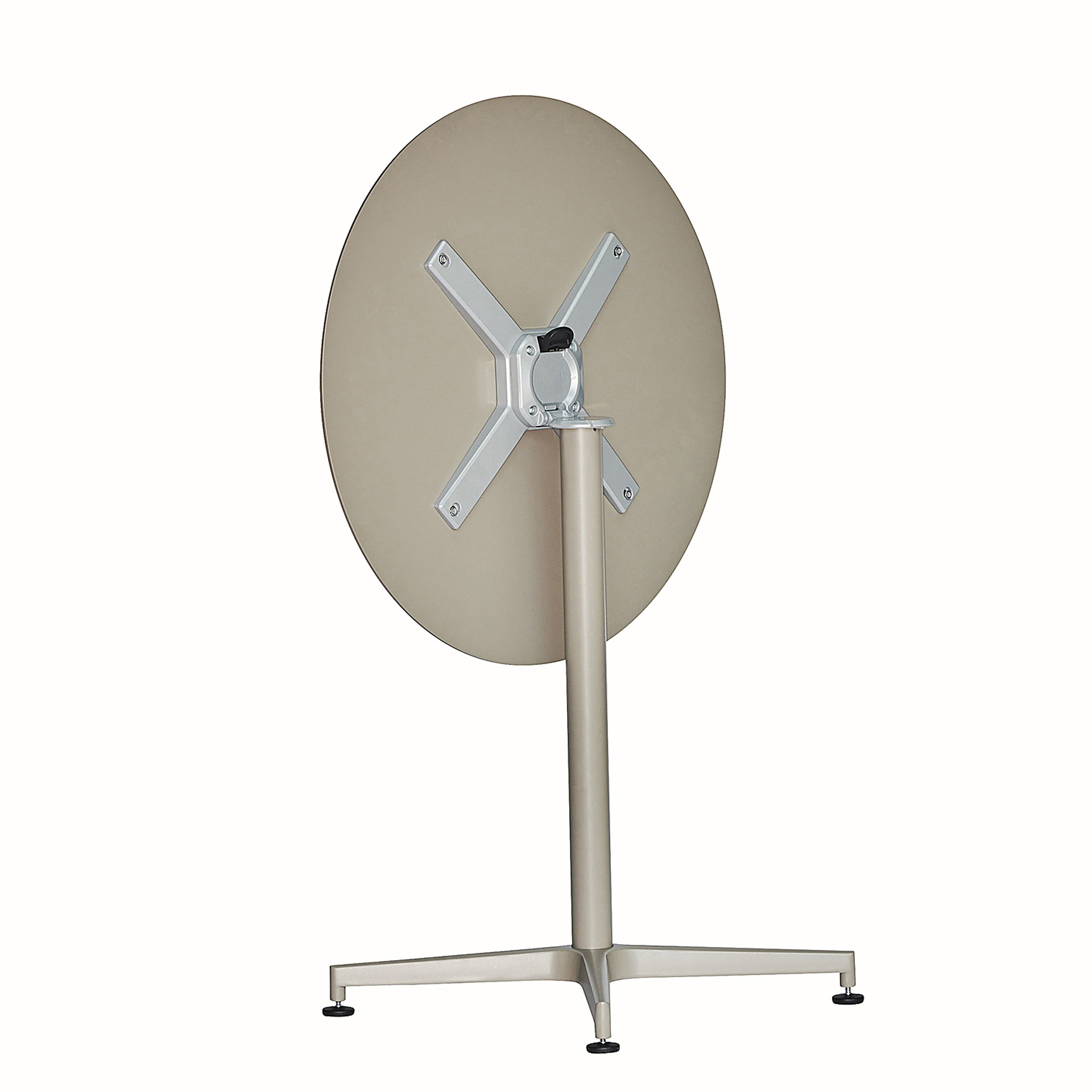 Klapptisch Vega Rund aus Aluminium, Taupe