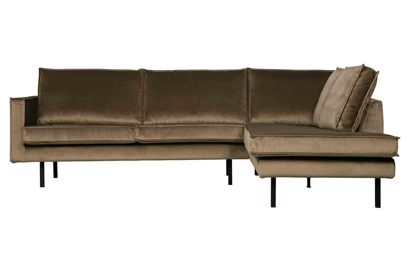 Ecksofa Rodeo Samt, rechts Taupe