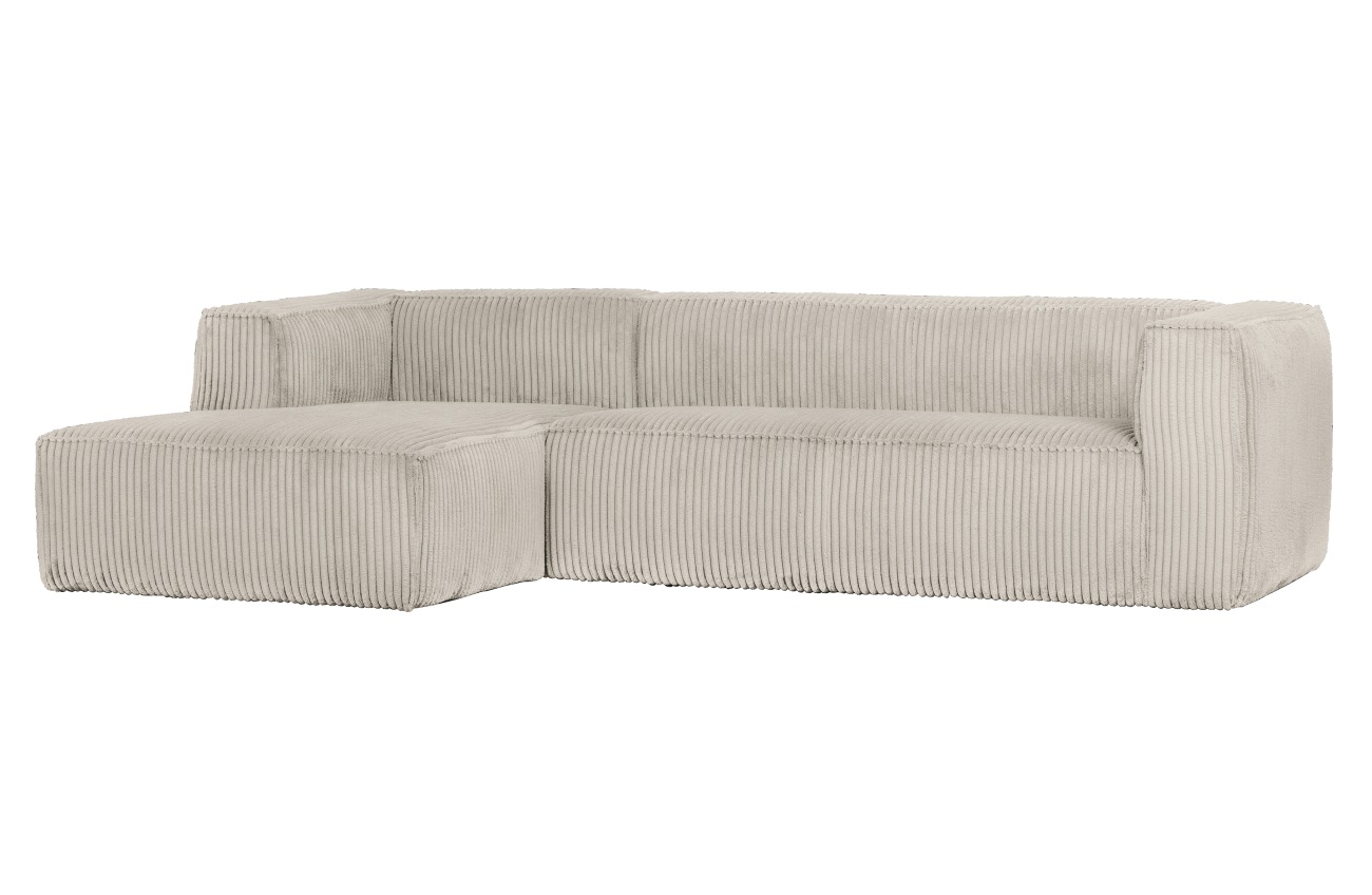 Ecksofa Bean mit Cordbezug, links Natur