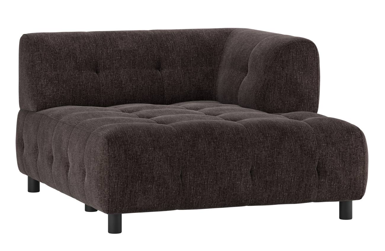 Modulsofa Louis Chaiselongue aus Flachgewebe Rechts, Braun